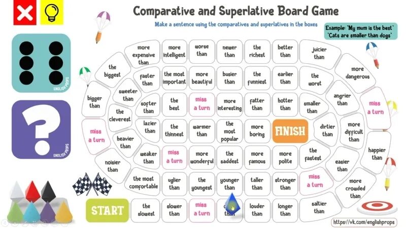 The adjective is games. Comparative degree of adjectives Board game. Comparative adjectives Board game for Kids. Comparatives and Superlatives Board game. Игры degrees of Comparison.