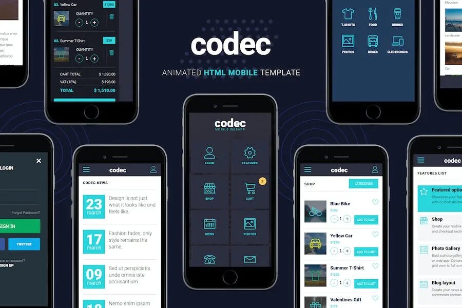 Index mobile html. Mobile website templates.