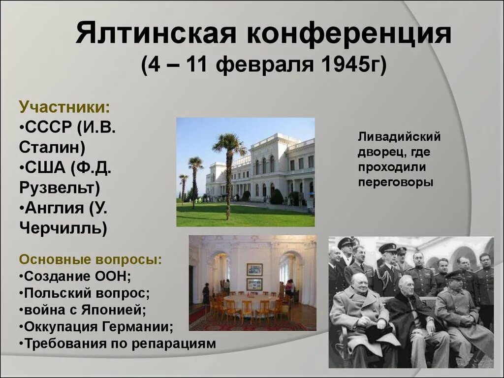 Результаты крымской конференции 1945. 4 Февраля 1945 Ялтинская конференция. Конференция 4 февраля 1945 Ялтинская Крымская конференция. Ливадийский дворец Ялтинская конференция. Ялтинская (Крымская) конференция (февраль 1945).