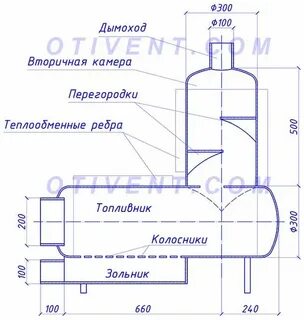 Печка из баллона чертеж