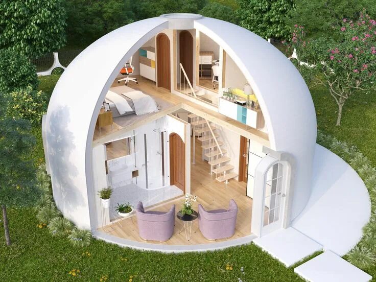 Living Room under the Dome Dome house, Geodesic dome homes, Dome home
