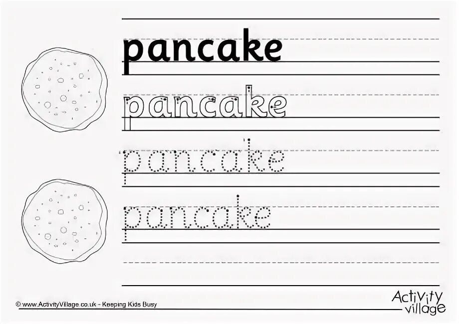 Pancakes worksheets for kids