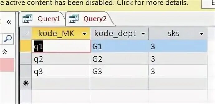 Query detail. Query detail