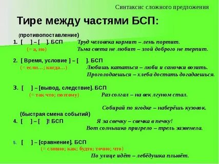 Тире в бессоюзном сложном предложении время