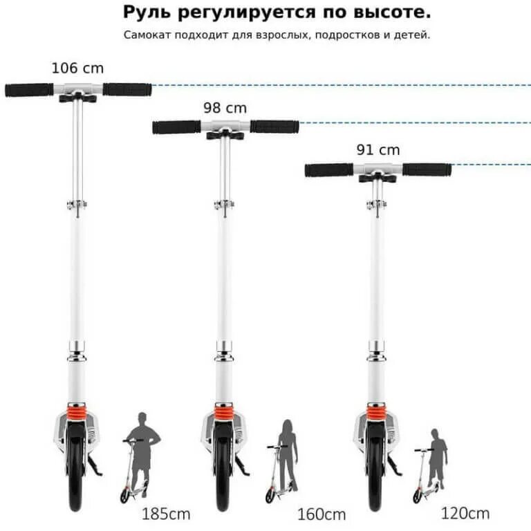 Как подобрать самокат по росту. Самокат городской Scooter высота руля. Самокат взрослый Scooter. Самокат Scooter Urban. Высота руля трюкового самоката для 170 см.