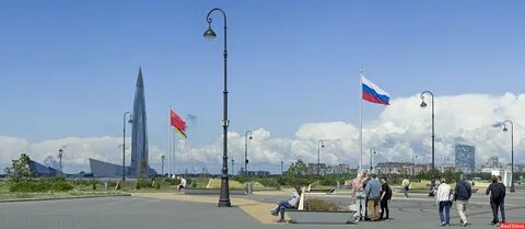 Флаги у лахта центра спб