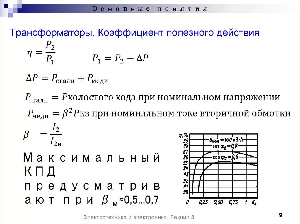 Формула коэффициента трансформатора. КПД трехфазного трансформатора формула. Мощность однофазного трансформатора формула. Формула обмотки трансформатора КПД. КПД трансформатора от тока.