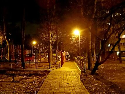 Парк ночью осень