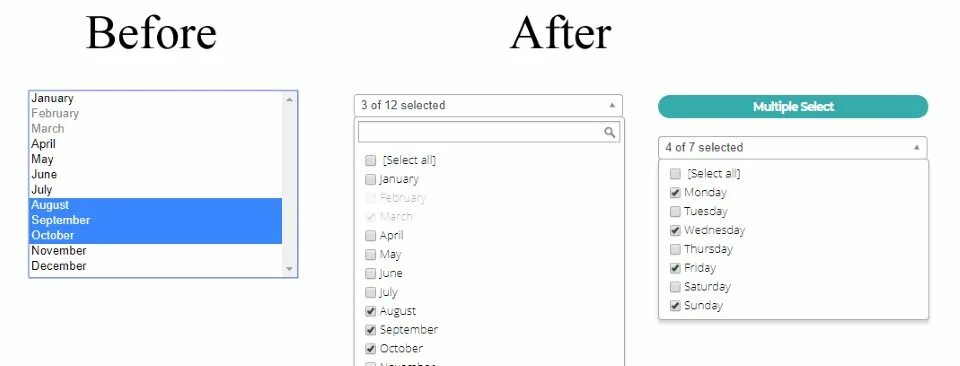Select checked. Select checked