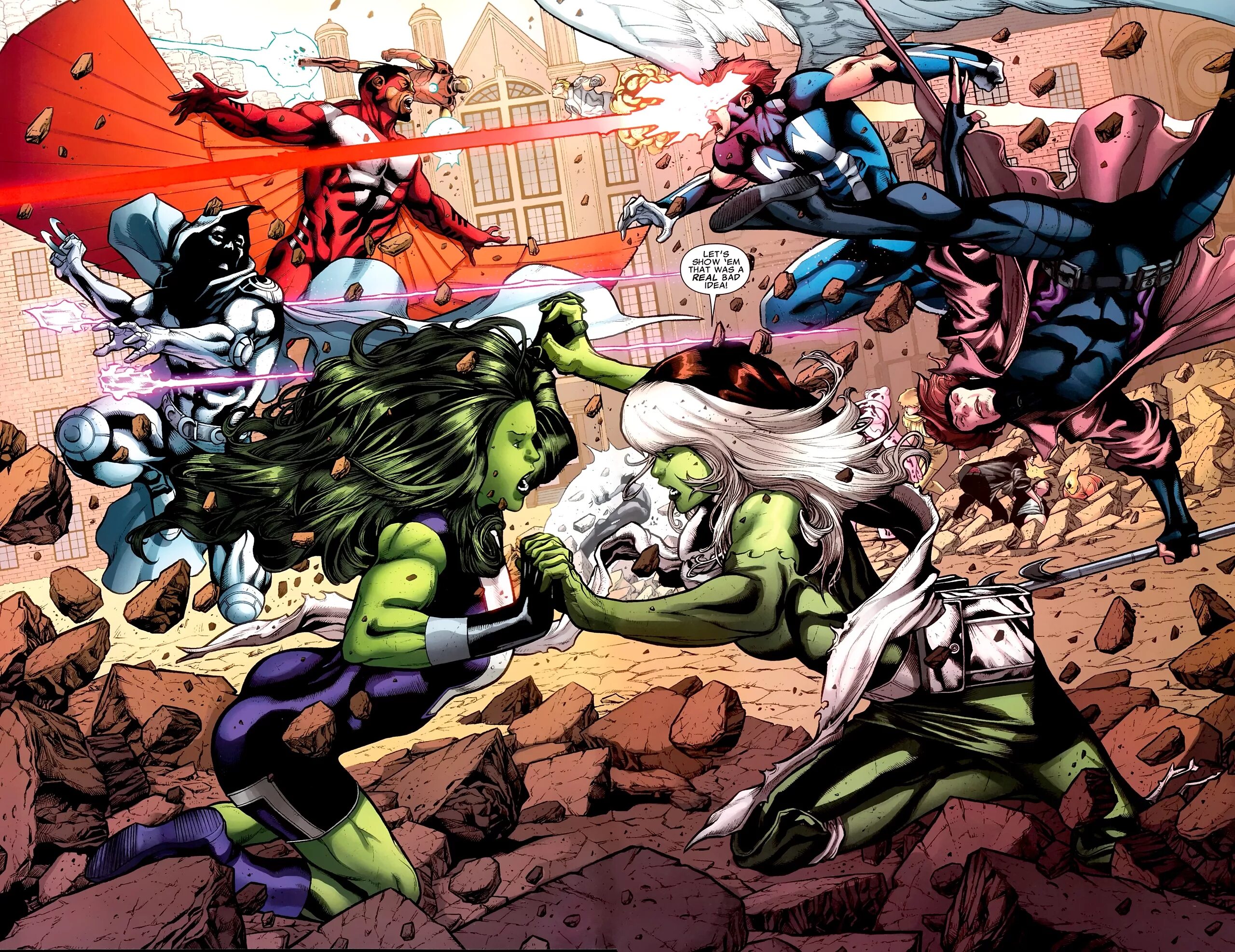 Рождение комиксов. Люди Икс против Халка. Комикс Avengers vs x men. Hulk vs Rogue. Люди Икс против Марвел.