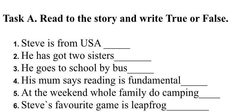 Task 2 true or false. Write true or false ответы. Read and write true or false. Read the Stpry and ответь true o r Folse школа в Кампале. Look read and write true or false.