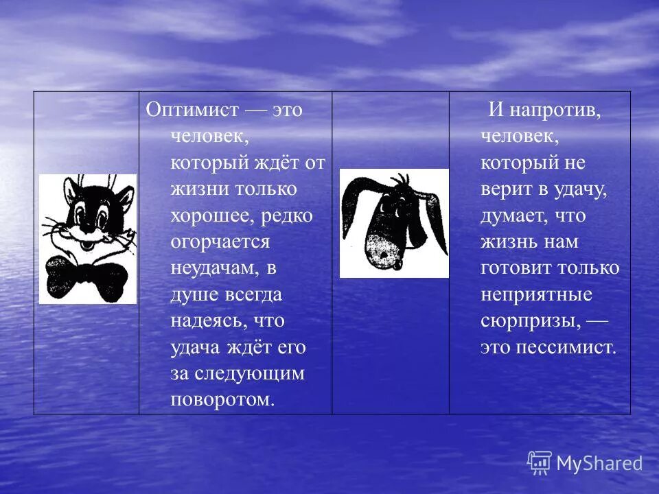 Оптимист описание
