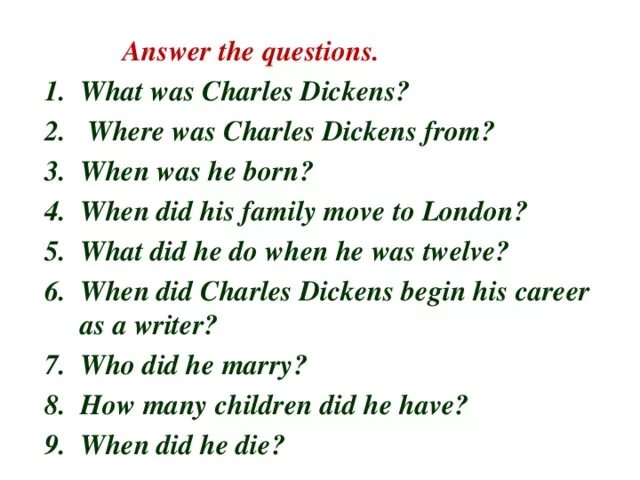 What have you learnt about charles dickens. Answer the questions about london when was london founded.