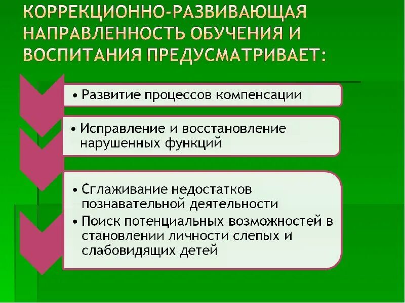 Направленность обучения и воспитания. Коррекционная направленность. Направления коррекционно развивающего образования. Коррекционная направленность обучения и воспитания обеспечивается.