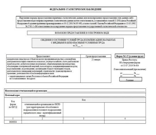 Образец заполнения 7 травматизм форма. Форма 1-т. Росстат 1-т условия труда. Отчет 1-т условия труда. Образец заполнения формы 1-т условия труда.