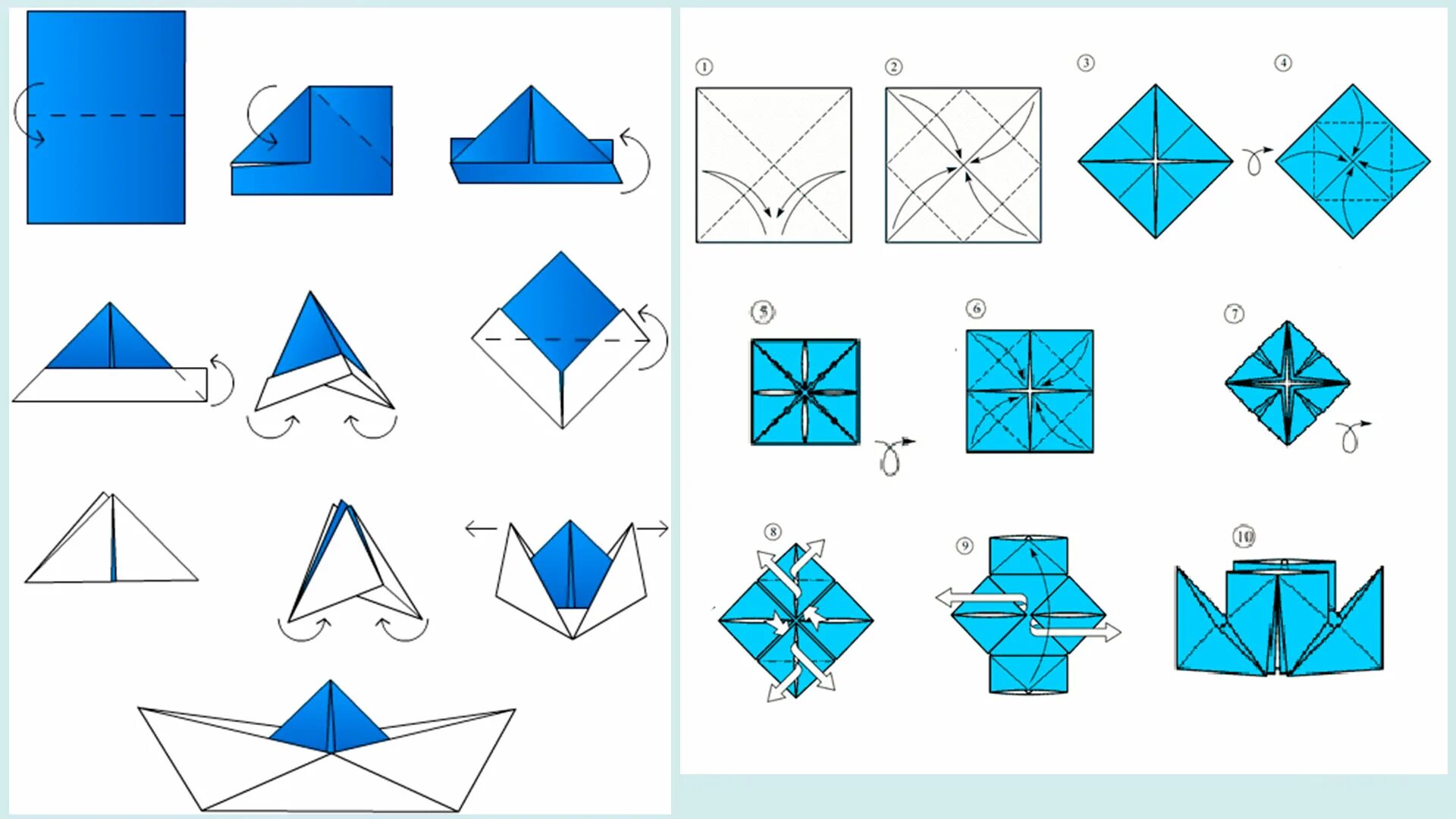 Оригами кораблик схема простая