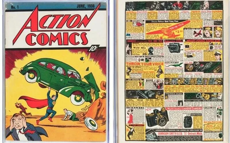 Комиксы выпуски. Первый комикс про Супермена 1938. Супермена в комиксе Action Comics #1. Первый номер журнала Action Comics. Супермен комикс 1930.