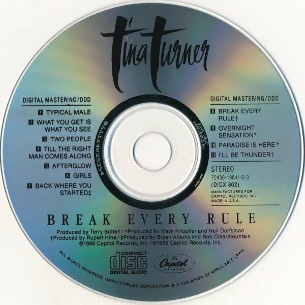 Break every rule single. Every rule. Each every разница. Tina turner 1986 break every rule. Tina turner 1986 typical male.