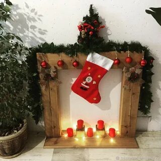 Камин из коробок на новый год фото