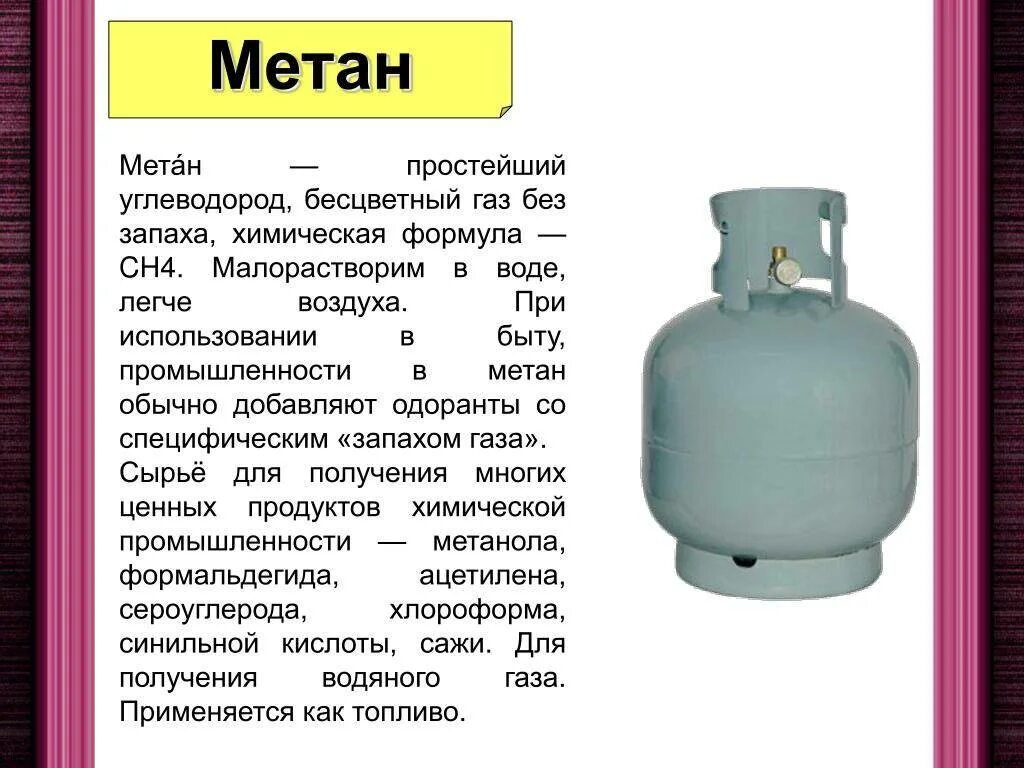Метан газ запах