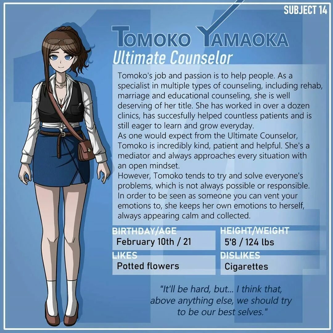 Character profile.