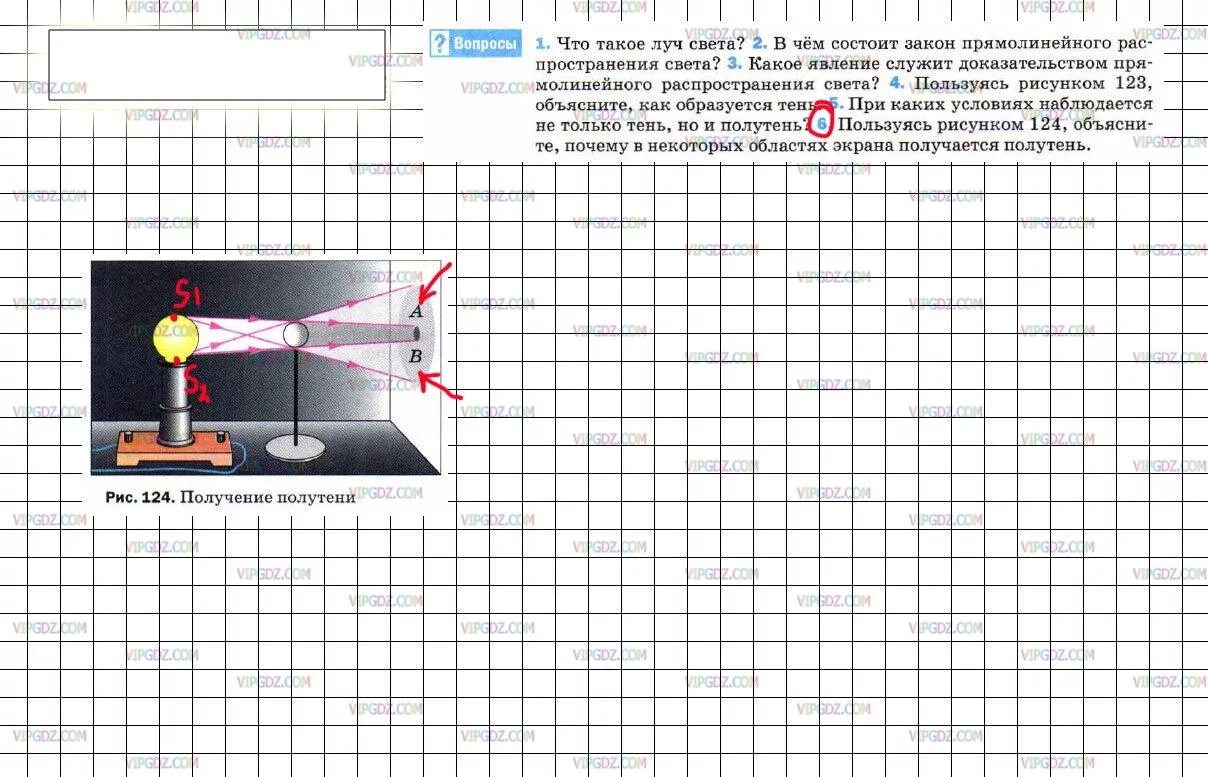 Рисунок 124 физика 8 класс перышкин. Тень схема 8 класс физика. Схемы по физике 8 класс перышкин. Полутень рисунок физика 8 класс.