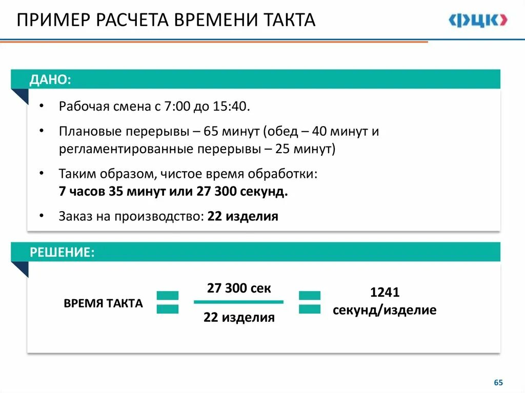 Рассчитать время заданное время. Расчет времени такта. Пример расчета времени такта. Формула бережливого производства. Время такта и время цикла Бережливое производство.