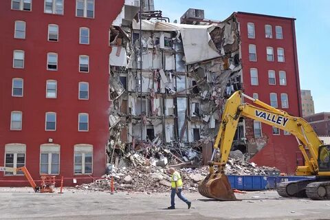 Image: Six-Story Apartment Building Partially Collapses In Davenport, Iowa....