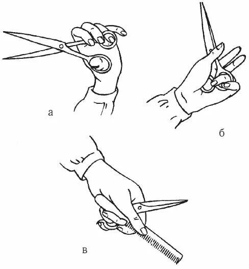 Как пальцы подстригать. Прием держания ножниц парикмахерских. Приемы держания ножниц при стрижке волос. Приемы держания Расчески при стрижке. Правильные приемы держания ножниц.