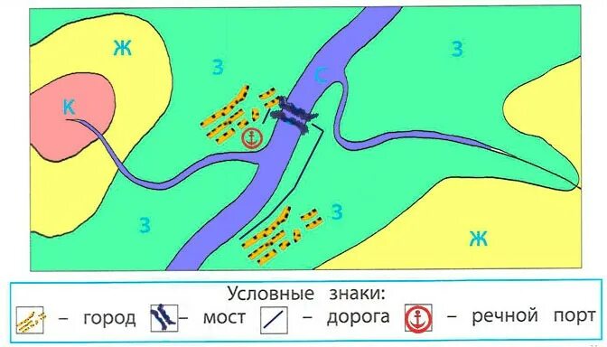 Условный знак речного порта