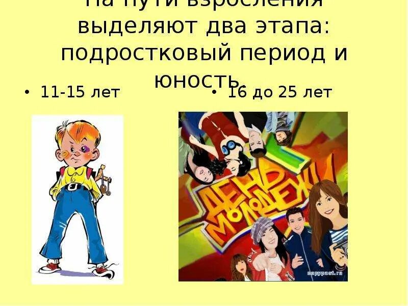 Отрочество делится на два этапа