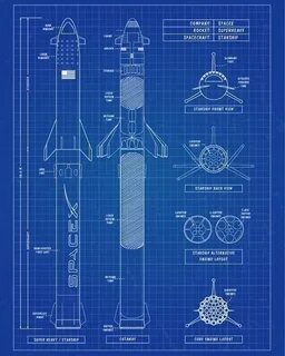 Чертеж ракеты space