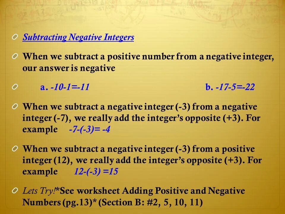 Negative integer. Addition and subtraction of negative positive numbers. adding and subtracting. subtraction of integers. integer number line positive negative integer.