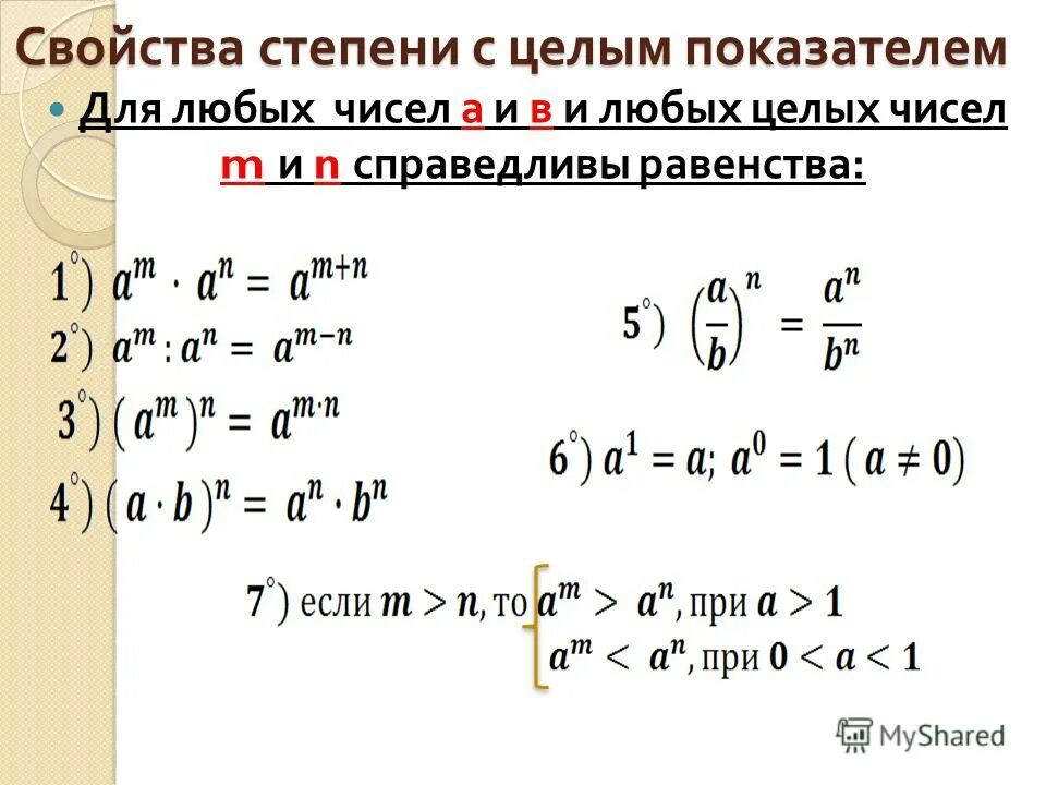 Степень с целым показателем свойства степени с целым показателем. Степень с целым показателем формулы. Свойства степени с целым показателем. Свойства степени с целым показателем показателем. Сгенирование чисел