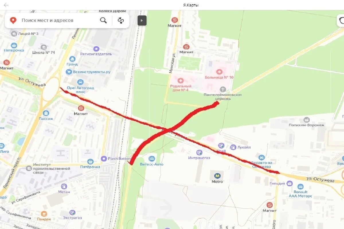 Схема остужевской развязки в воронеже план Строительство Остужевской развязки в Воронеже сняли с высоты птичьего полета