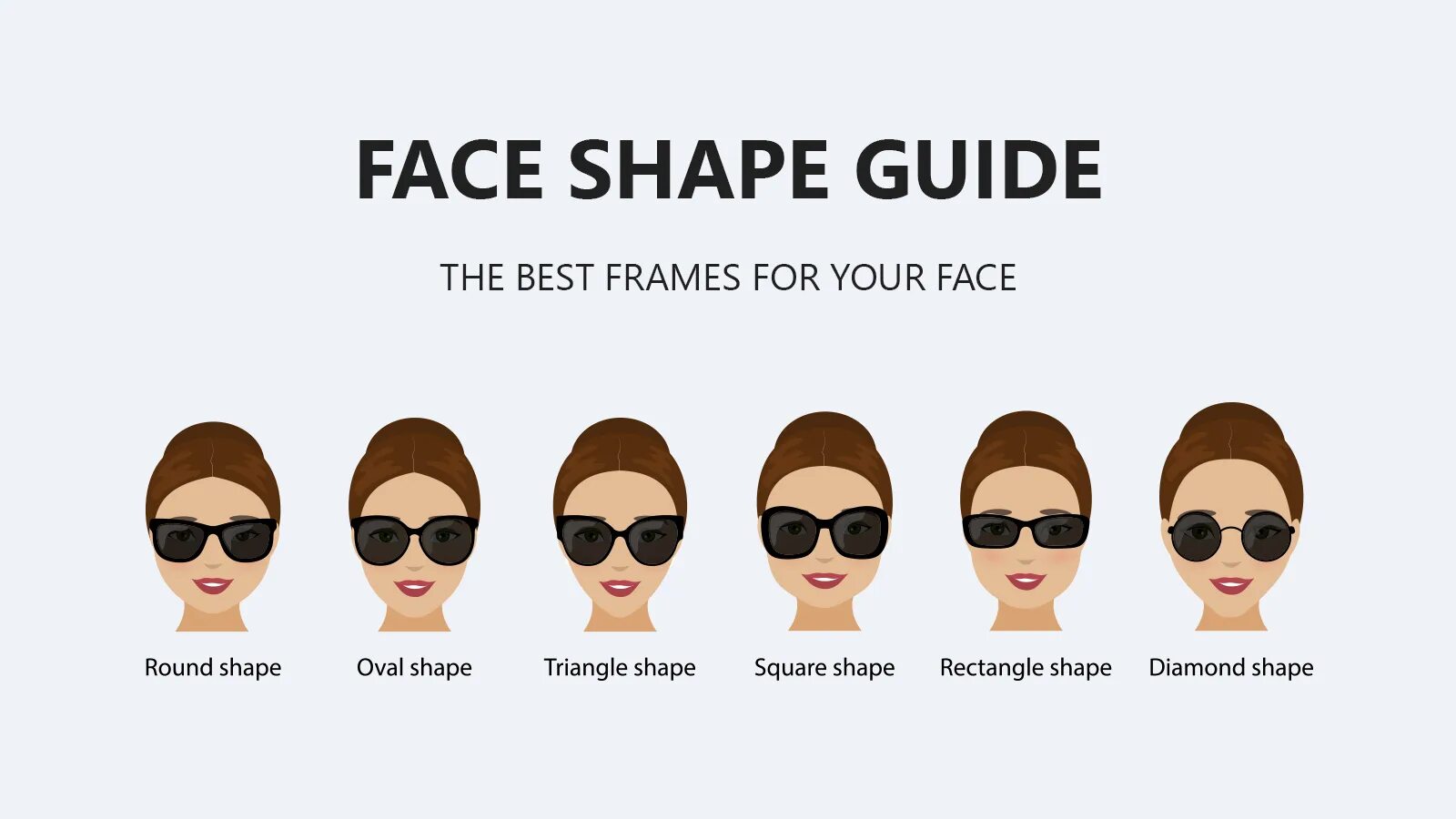 Какие очки подойдут по форме лица женщине. Подобрать солнечные очки. Солнцезащитные очки по форме лица. Оправа по форме лица. Форма очков для ромбовидного лица.
