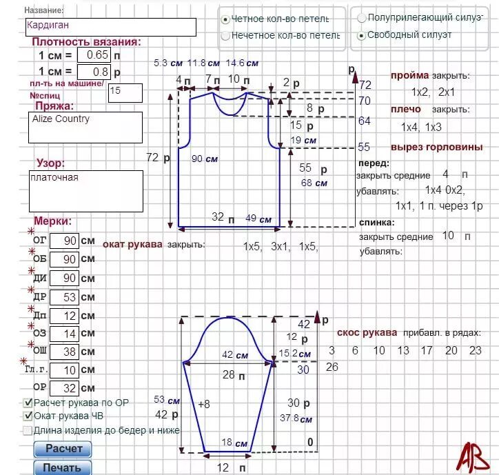 Как рассчитать вырез. Выкройка оката рукава для вязания. Высота оката рукава вязание спицами. Выкройка оката рукава для вязания крючком.