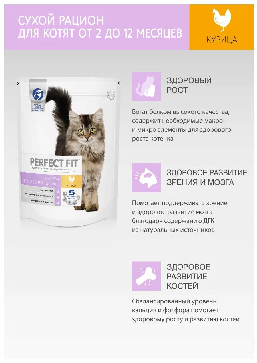 корм для кошек перфект фит для котят. сухой корм для котят, с курицей (perfect fit junior ck 10*650g) 10162218/10172975. корм для котят перфект фит с 1 до 12 месяцев. корм для котят perfect fit с курицей 650 г. корм для кошек перфект фит для котят.