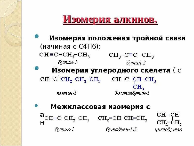 Алкан алкен альдегид. Изомерия углеродного скелета алкинов. Формулы изомеров Алкины. Таблица изомеров алкинов. Типы изомерии Алкины.