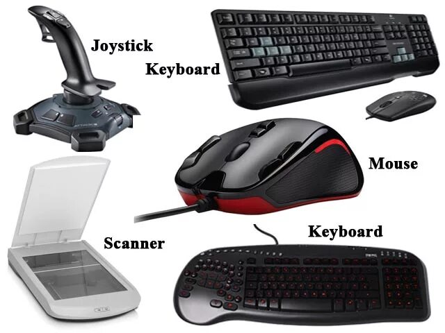 Input компьютер. Игровые устройства ввода. input devices of computer. mouse joystick для клавиатуры. устройства ввода на белом фоне.