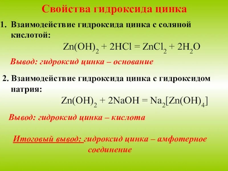 Взаимодействие цинка с раствором гидроксида натрия