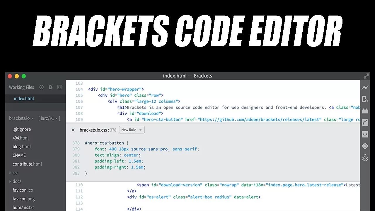 Устанавливаем brackets. Brackets html редактор. brackets редактор кода. adobe brackets интерфейс. brackets для windows.