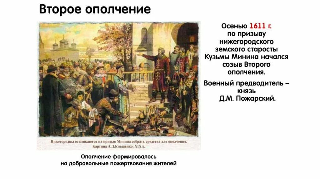 Второе ополчение 1611. Второе земское ополчение. Земское ополчение. Сбор средств на второе ополчение картина. Результат второго ополчения