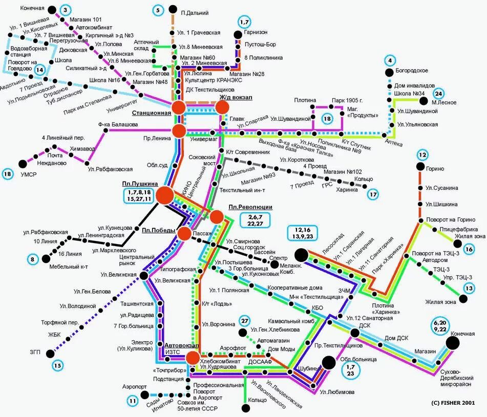 Автобус городской карты