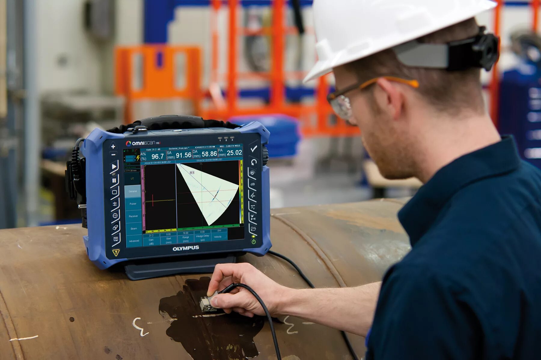Дефектоскоп OMNISCAN SX, Olympus. NDT неразрушающий контроль. УЗК метод неразрушающего контроля. Диагностика технического состояния оборудования