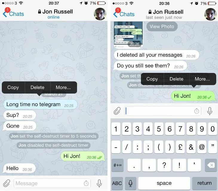 Telegram message formatting