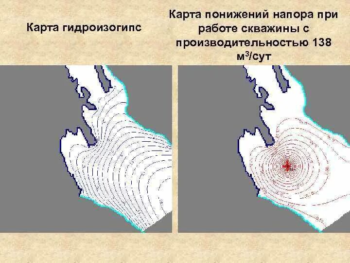 Понижены карта. Гидроизогипсы на карте. Карта гидроизогипс грунтовых вод. Карта гидроизобат. Карта гидроизобат построение.