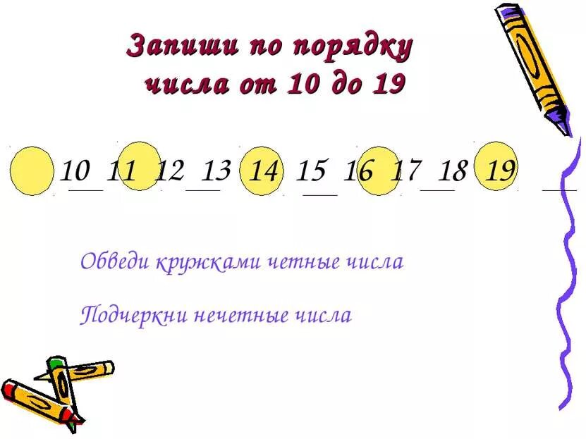 Нечетное число от 1 до 8