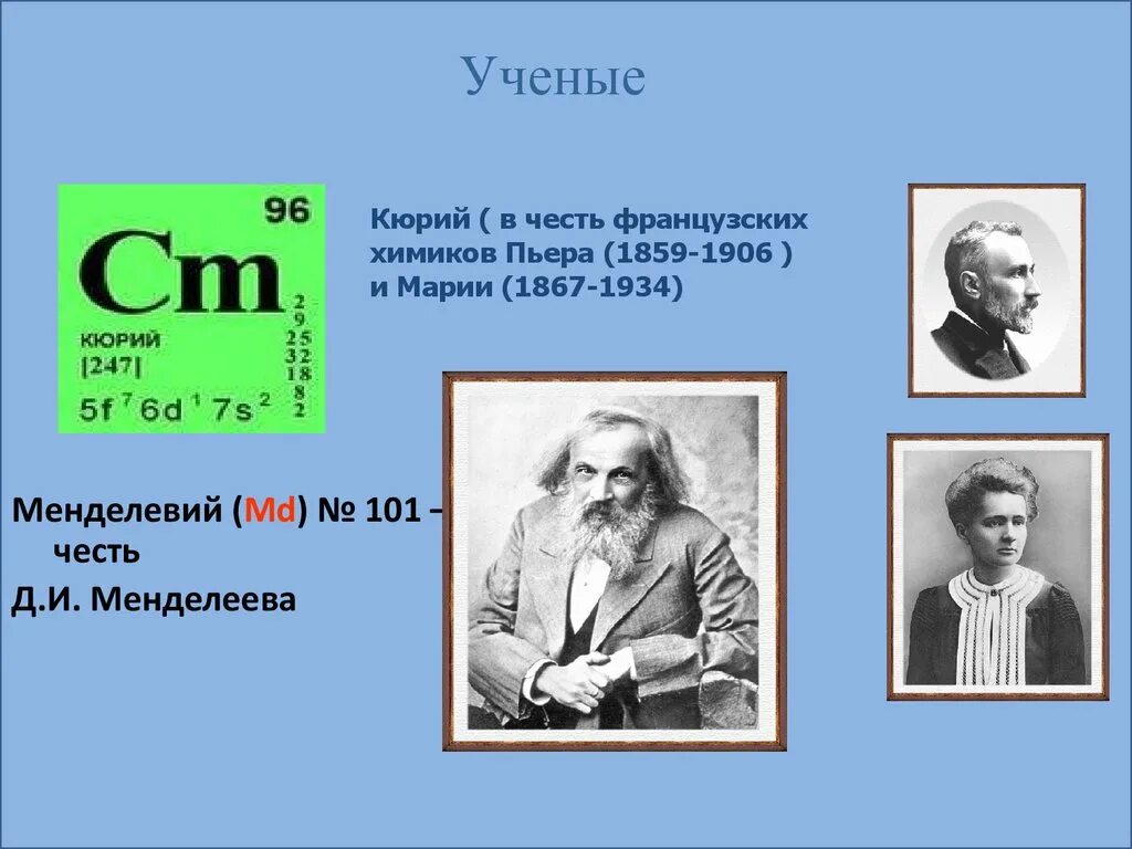 Элемент назван в честь менделеева. Кюрий элемент. Кюрий химический элемент. Кюрий в честь кого. Кюрий 247.