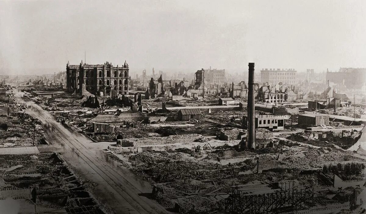Город после пожара. Великий чикагский пожар в 1871 году. чикаго 1871 год пожар. сша, чикаго, 1871 год. чикаго после пожара 1871.
